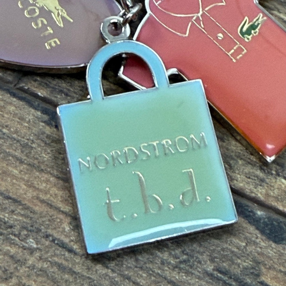 Lacoste Nordstrom TBD Enamel Charm Keychain Multicolor 5pc - Picture 8 of 10